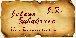 Jelena Rubaković vizit kartica
